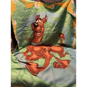 SCOOBY DOO Peace Sign Green Groovy Swirl Fleece  Throw Blanket 43”x 61”